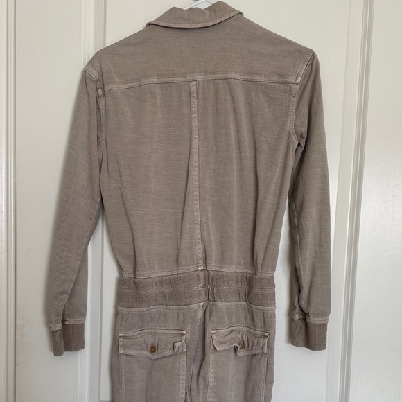 James Perse Taupe Button-Front Jumpsuit - Picture 9 of 12